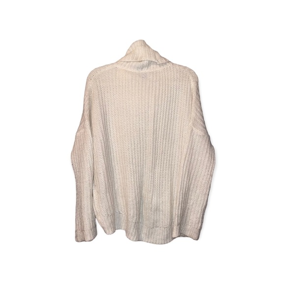 EXPRESS Ivory High Low Knit Cowl Neck Sweater M - Picture 3 of 6